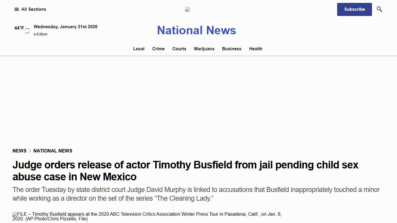 Judge orders release of actor Timothy Busfield from jail pending child sex abuse case in New Mexico