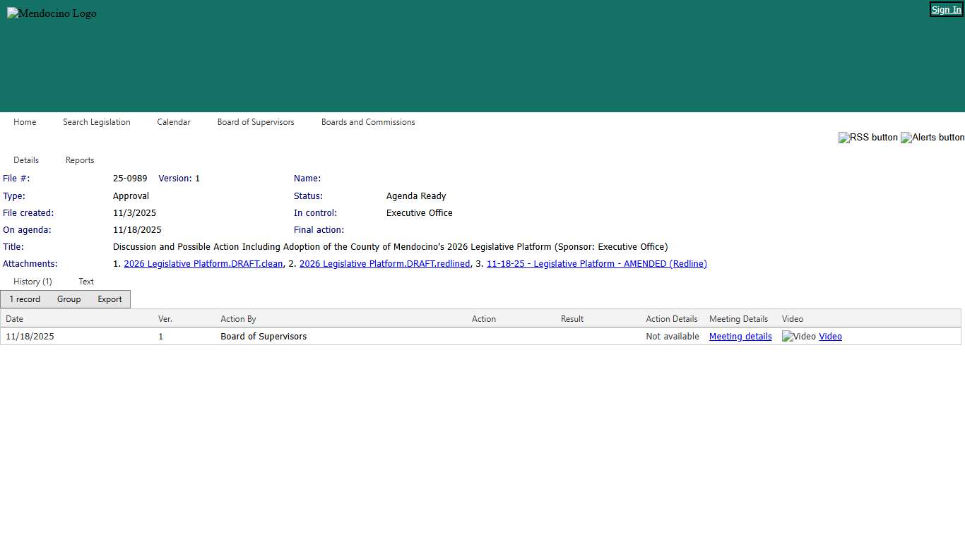 Mendocino County - File #: 25-0989